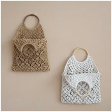 Load image into Gallery viewer, MIKANU HAND CROCHET BAG WITH WOODEN HANDLE