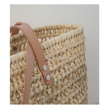 Load image into Gallery viewer, DAILY BASKET KNITTED SHOPPER - FLAT LEATHER HANDLE