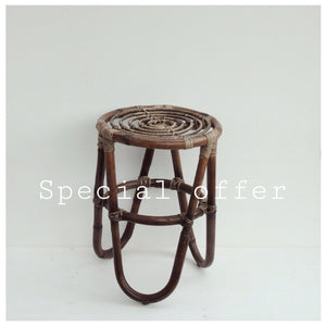 MIKANU SPECIAL OFFER - RATTAN STOOL ANTIQUE