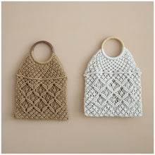 Load image into Gallery viewer, MIKANU HAND CROCHET BAG WITH WOODEN HANDLE