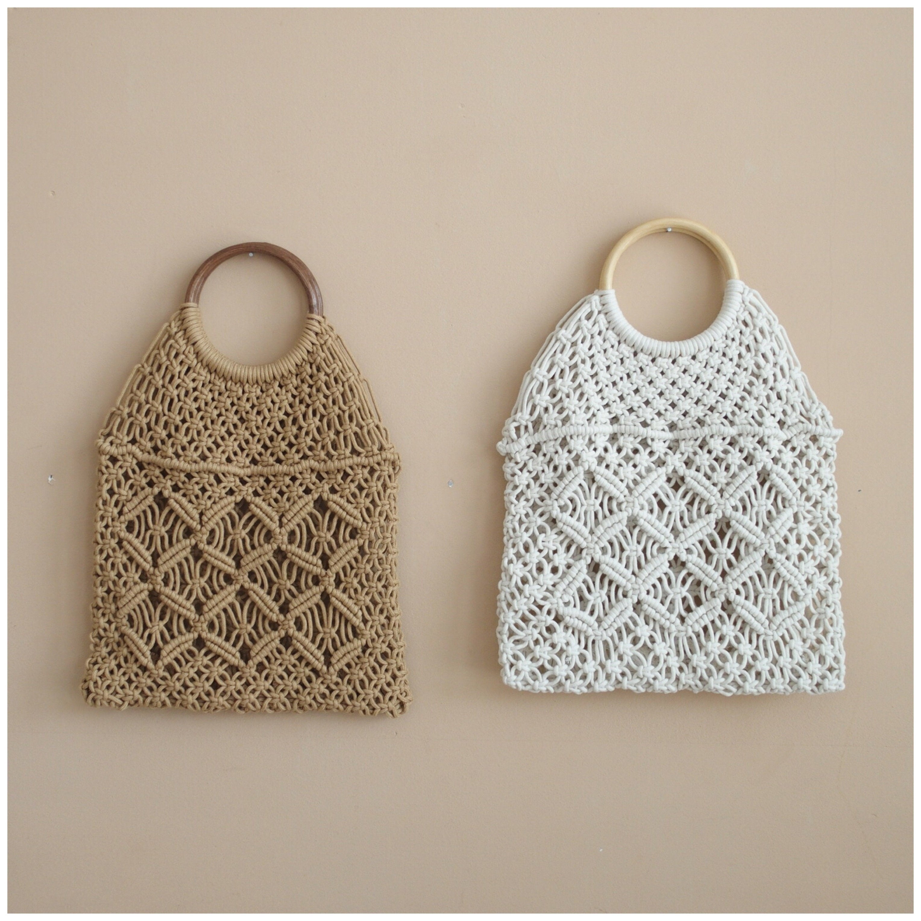 Crochet ribbed bag with wooden handles: The Aneni Crochet bag